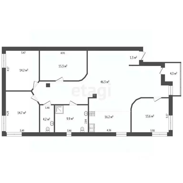 3-к кв. Ставропольский край, Ессентуки Октябрьская ул. (135.7 м) - Фото 1