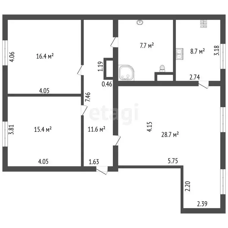 3-комнатная квартира: Санкт-Петербург, улица Фрунзе, 15 (88.5 м) - Фото 1