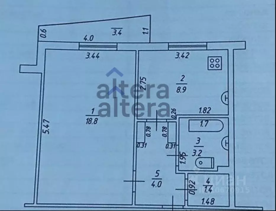 1-к кв. Татарстан, Казань ул. Юлиуса Фучика, 83 (36.0 м) - Фото 1