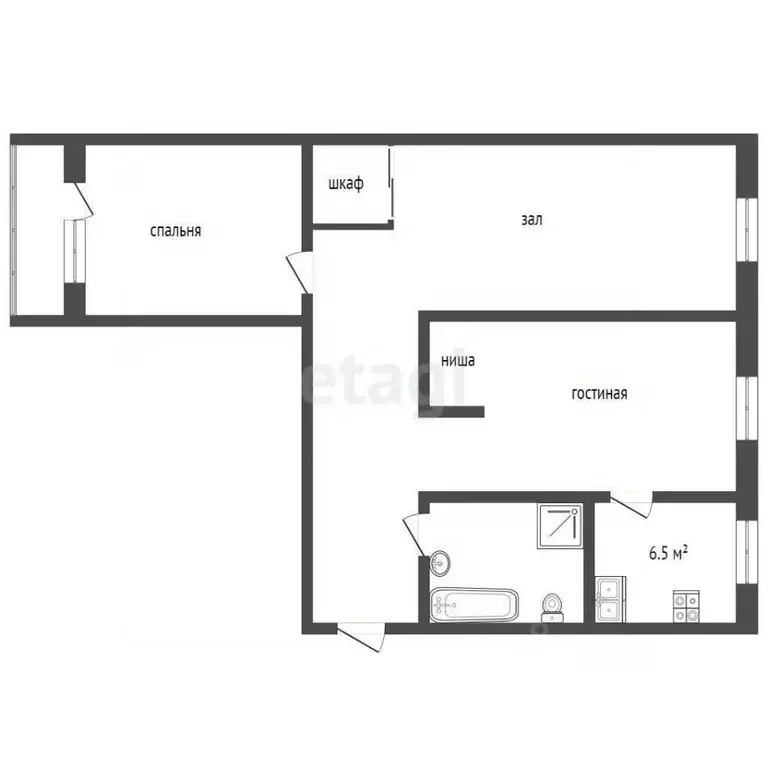 3-к кв. Московская область, Балашиха ул. Объединения, 4 (57.8 м) - Фото 2
