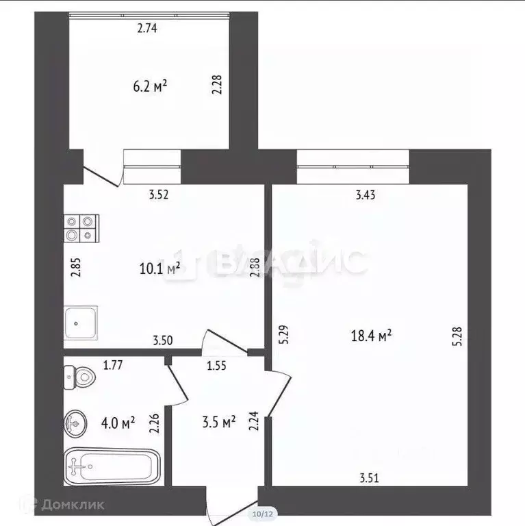 1-к кв. Башкортостан, Стерлитамак ул. Строителей, 8 (36.0 м) - Фото 2