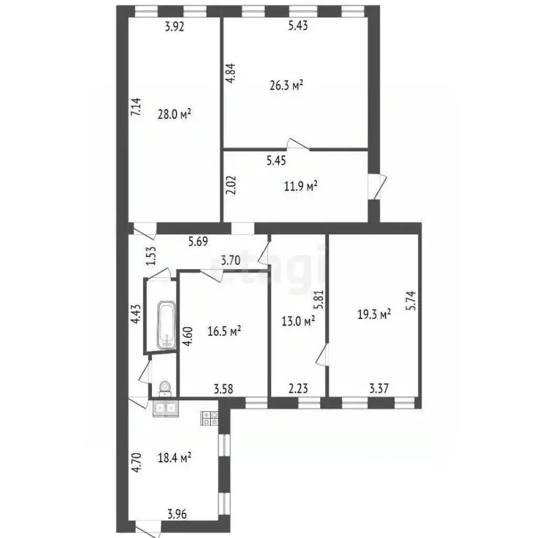 Комната Санкт-Петербург Галерная ул., 44Б (28.0 м) - Фото 2