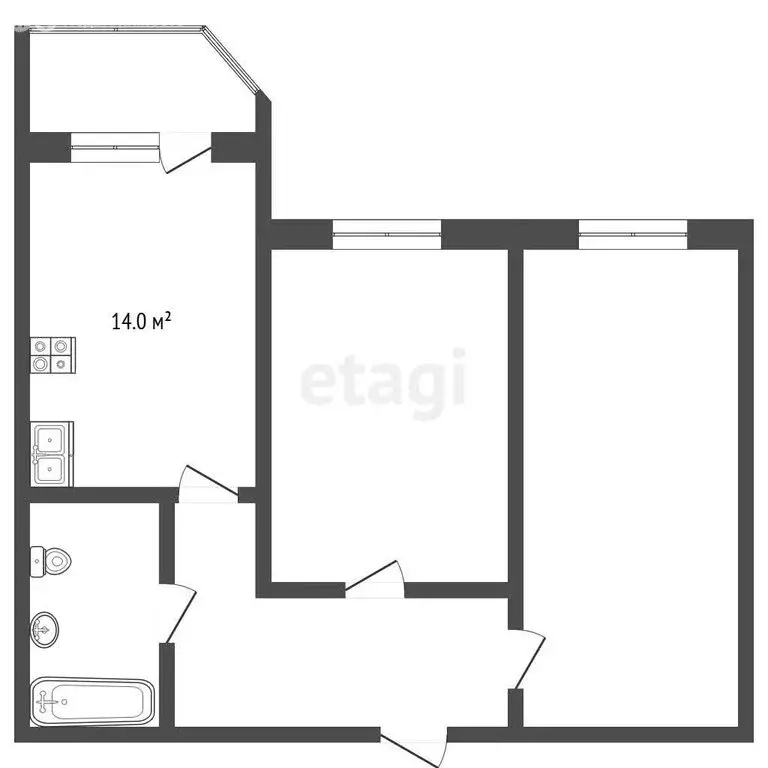 2-комнатная квартира: Владимир, Ноябрьская улица, 41А (55.9 м) - Фото 1