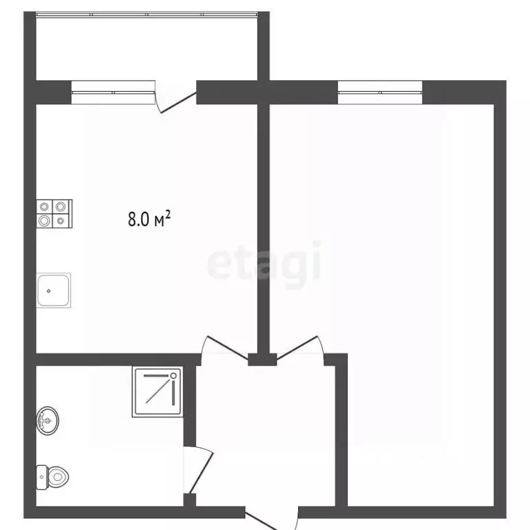 1-к кв. Владимирская область, Муром Совхозная ул., 64/2 (30.2 м) - Фото 2