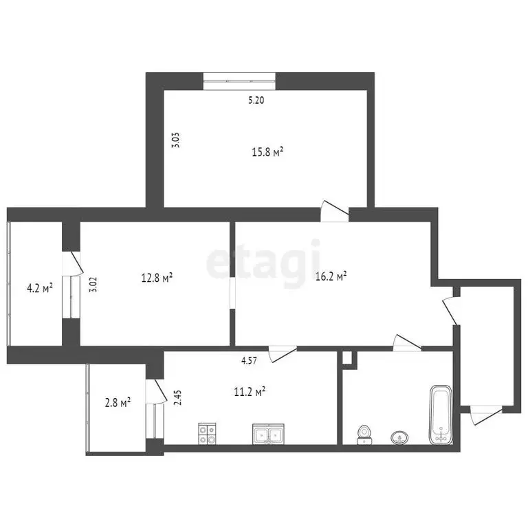 3-комнатная квартира: Ростов-на-Дону, улица Туполева, 9/3 (68 м) - Фото 0