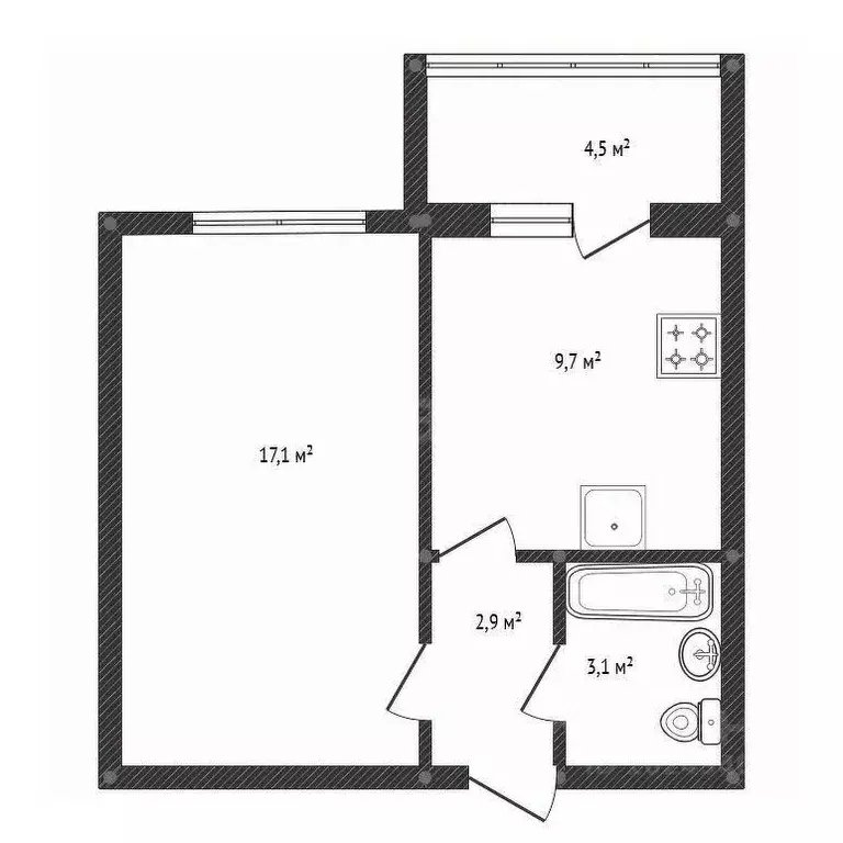 1-к кв. Башкортостан, Уфа ул. Генерала Кусимова, 18 (32.7 м) - Фото 2