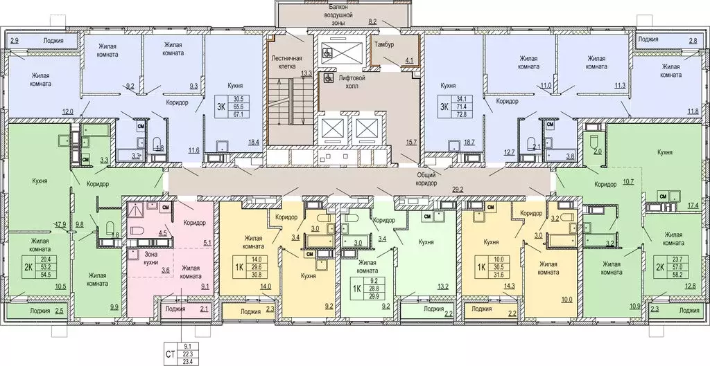 1-комнатная квартира: Нижний Новгород, ЖК Кузнечиха Город (30.8 м) - Фото 1