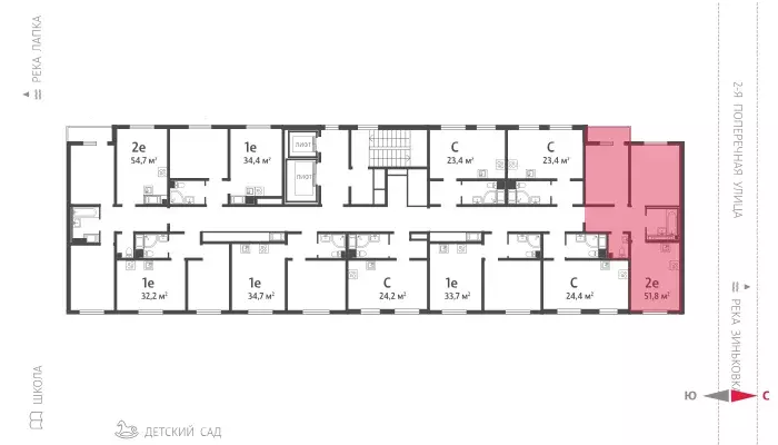 2-к квартира, 51.5 м - Фото 1