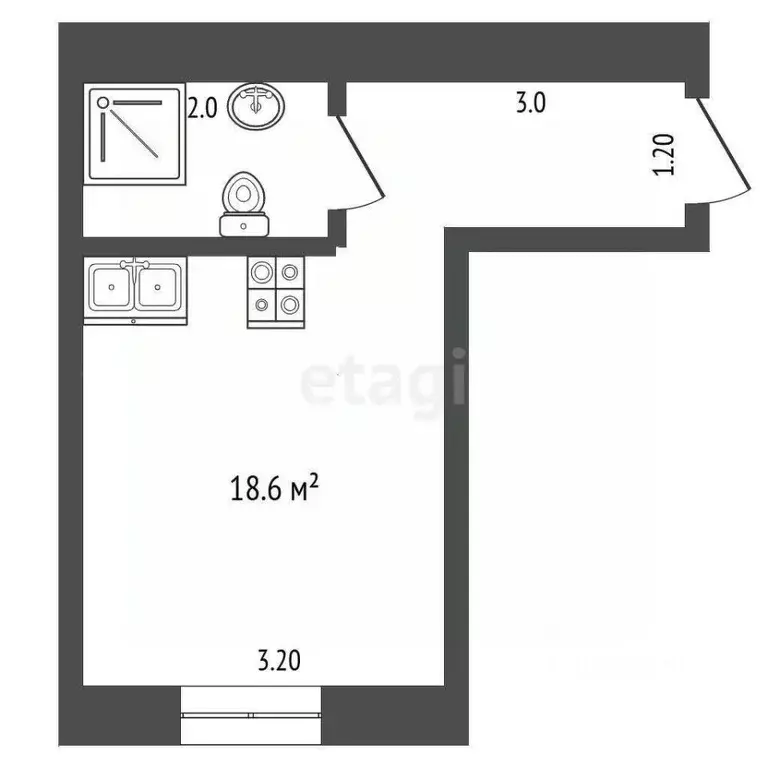 Студия Крым, Керчь ул. Голощапова, 3 (18.6 м) - Фото 1