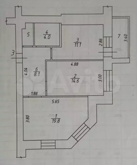 2-к. квартира, 59,3 м, 1/9 эт. - Фото 0