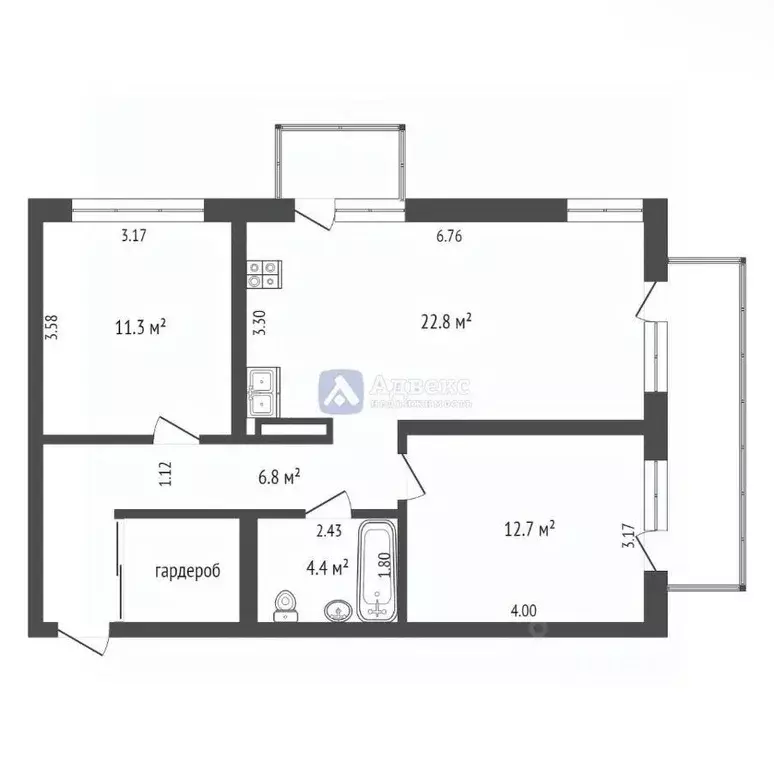 2-к кв. Тюменская область, Тюмень ул. Газовиков, 38 (64.0 м) - Фото 1