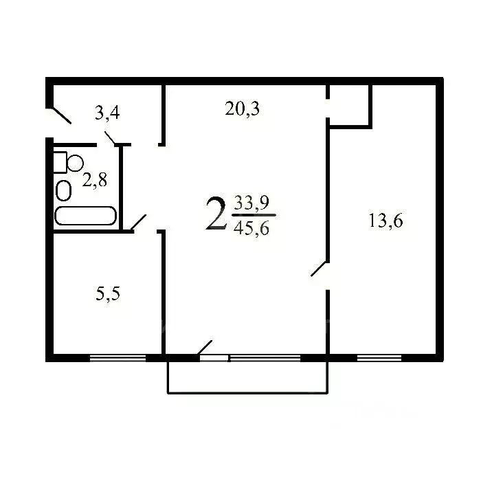 2-к кв. Москва Никитинская ул., 25К1 (45.6 м) - Фото 1