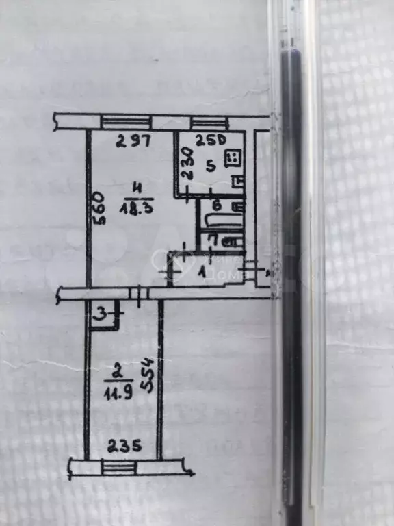 2-к. квартира, 42,7 м, 3/5 эт. - Фото 0