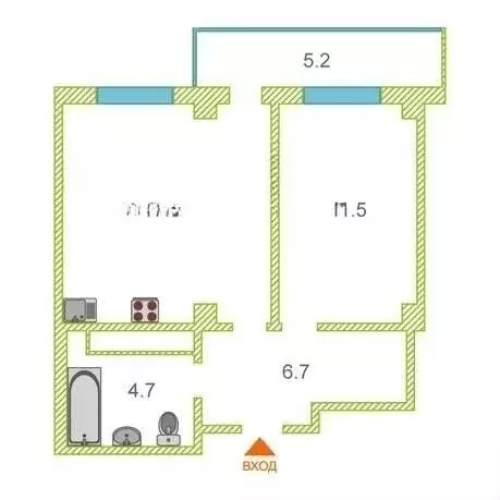 2-комнатная квартира: Патрушева, улица Фёдора Достоевского, 18 (40 м) - Фото 1