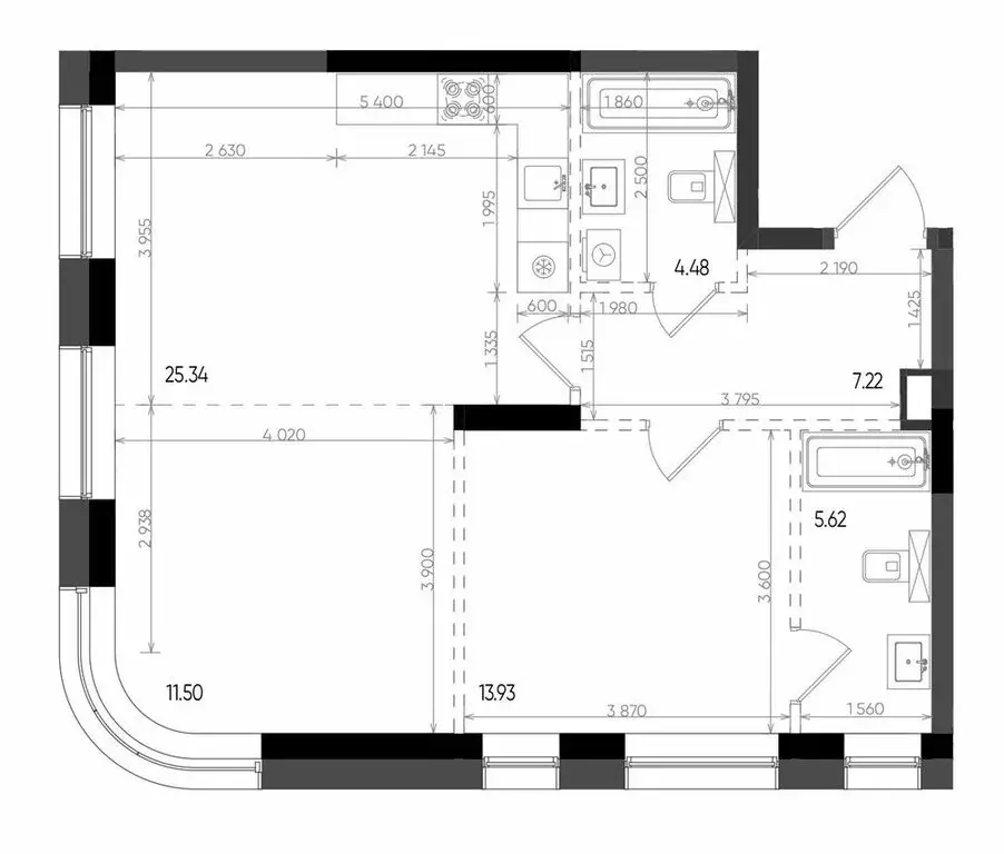 2-комнатная квартира: Казань, ЖК Минтимер (68.09 м) - Фото 1