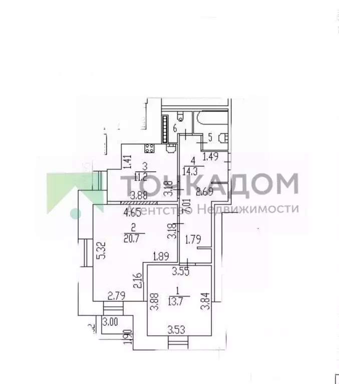 2-к кв. Санкт-Петербург Бухарестская ул., 64 (65.4 м) - Фото 2