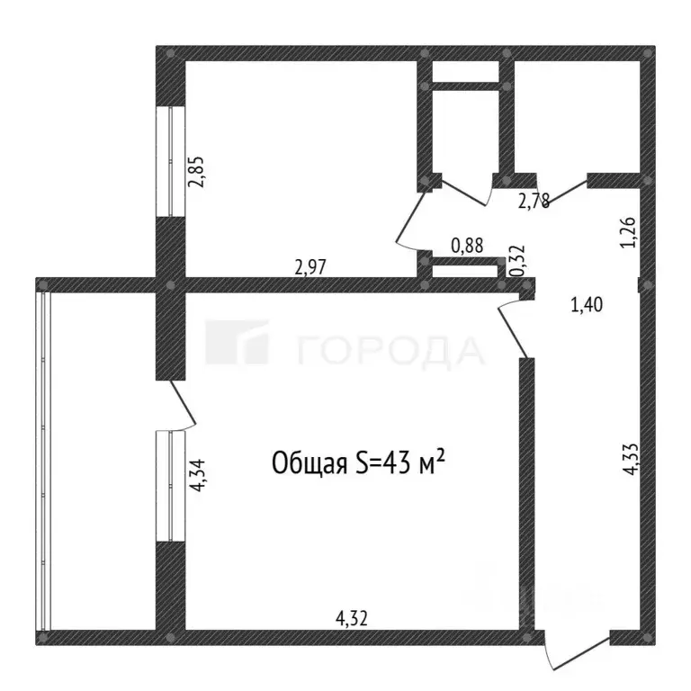 1-к кв. Алтайский край, Барнаул Лазурная ул., 52 (43.0 м) - Фото 2