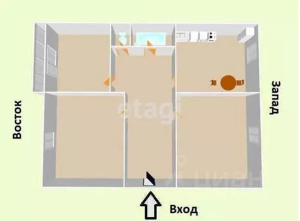 3-к кв. Сахалинская область, Южно-Сахалинск Байкальская ул., 16 (63.2 ... - Фото 1