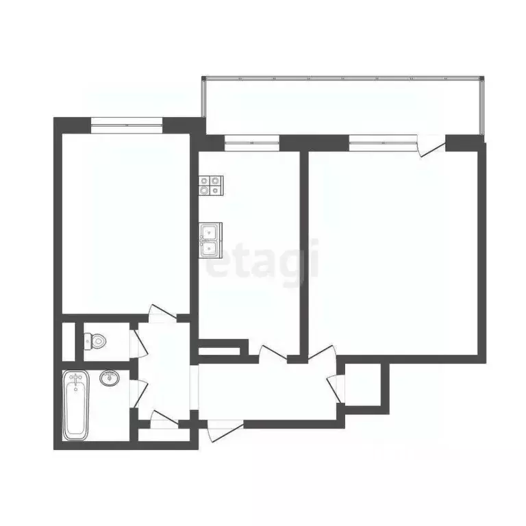 2-к кв. Иркутская область, Иркутск ул. Боткина, 8А (48.0 м) - Фото 2