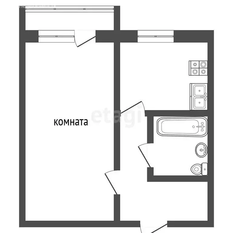 1-комнатная квартира: Заводоуковск, Заводская улица, 11 (32.9 м) - Фото 1
