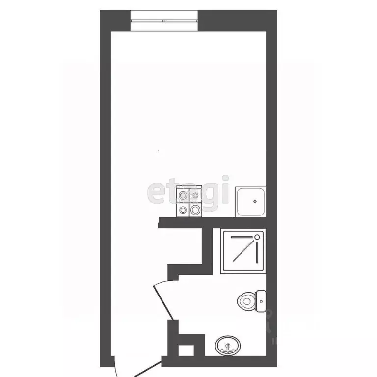 Студия Тюменская область, Тюмень ул. Первооткрывателей, 6 (18.1 м) - Фото 2
