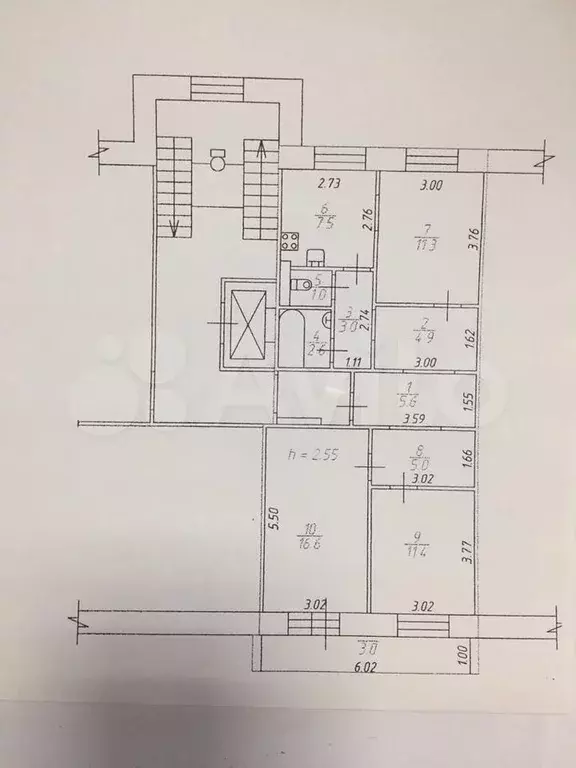 2-к. квартира, 68,9 м, 2/10 эт. - Фото 0