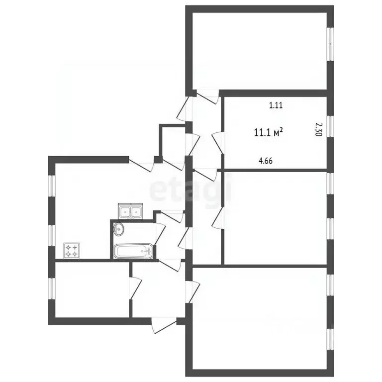 Комната Санкт-Петербург 8-я Советская ул., 32 (12.0 м) - Фото 2