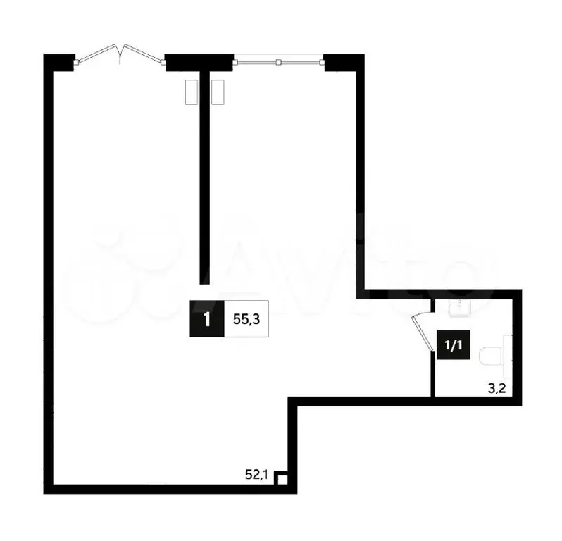Продам офисное помещение, 55.3 м - Фото 0
