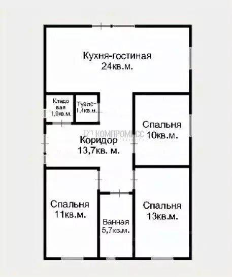 Дом в Краснодарский край, Северская ст-ца ул. Дзержинского (81 м) - Фото 1