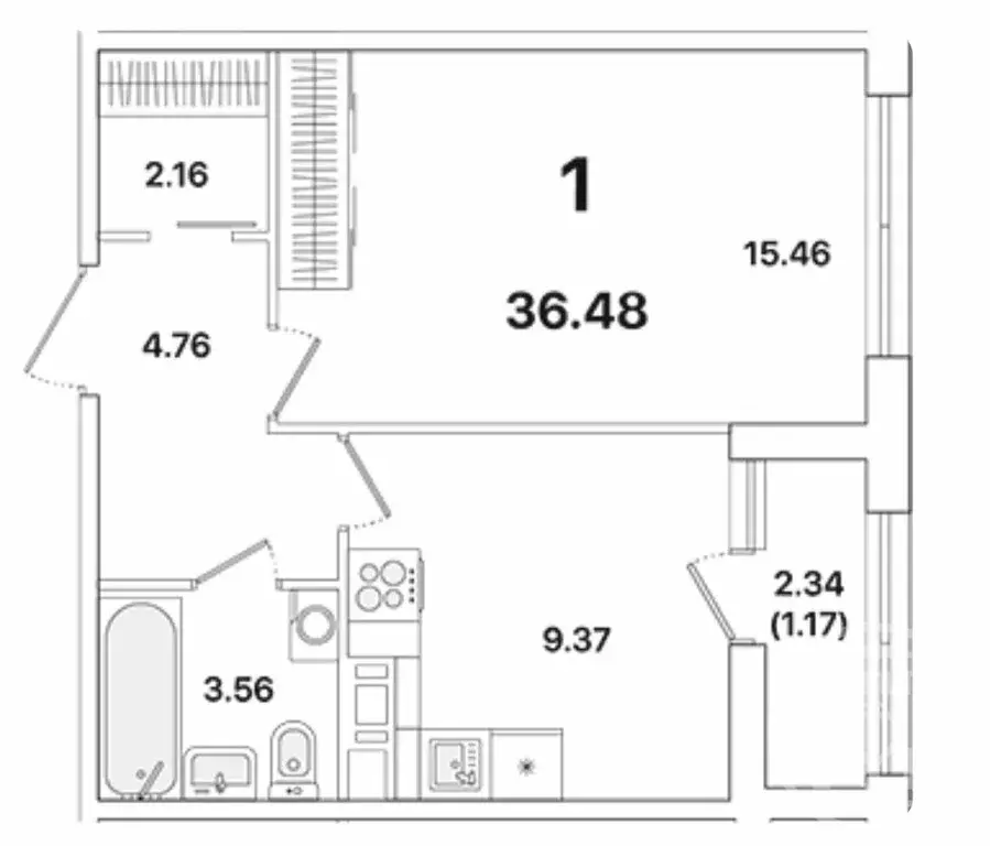1-комнатная квартира: Санкт-Петербург, Пискарёвский проспект, 142к1 ... - Фото 1