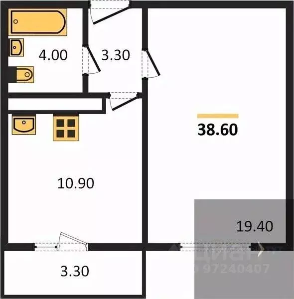 1-к кв. Воронежская область, Воронеж ул. Шидловского, 26 (38.6 м) - Фото 0