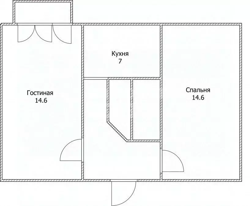 2-к кв. Томская область, Томский район, д. Нелюбино ул. Мира, 5 (43.6 ... - Фото 1