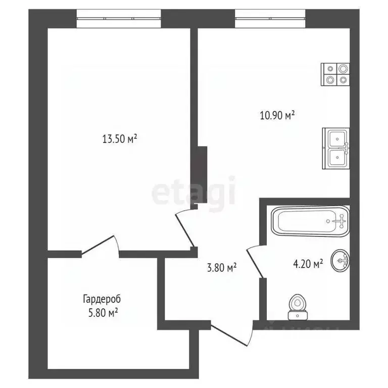 1-к кв. Тюменская область, Тюмень Новгородская ул., 20 (38.4 м) - Фото 2