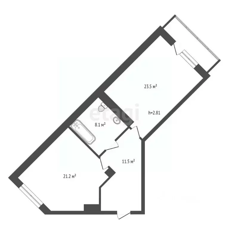 2-к кв. Красноярский край, Красноярск ул. Молокова, 1к2 (64.3 м) - Фото 1