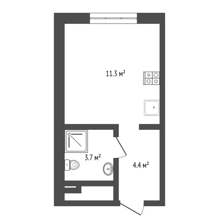 Квартира-студия: Тюмень, Новгородская улица, 9А (22.1 м) - Фото 0
