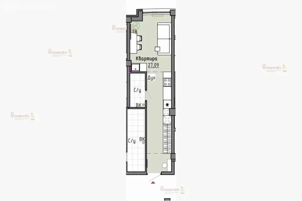 Квартира-студия: Екатеринбург, улица Большакова, 25 (27 м) - Фото 1