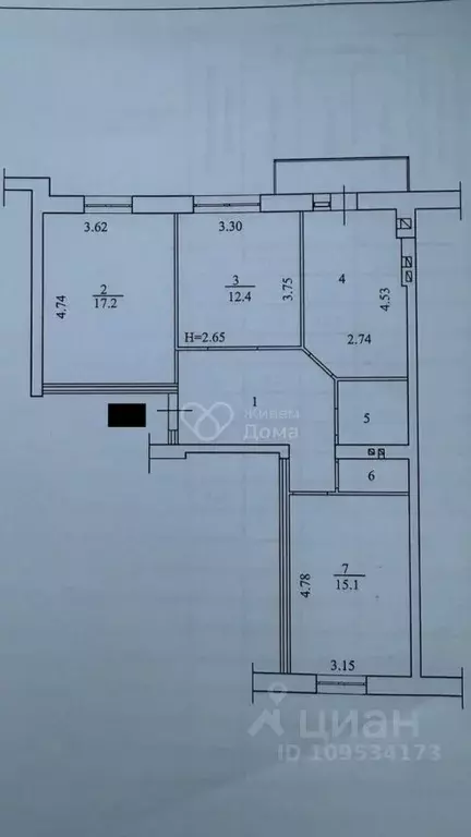 3-к кв. Волгоградская область, Волгоград ул. Степанищева, 7 (73.0 м) - Фото 2