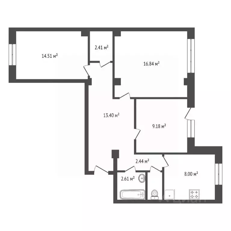 3-к кв. Красноярский край, Красноярск Караульная ул., 38 (70.0 м) - Фото 0