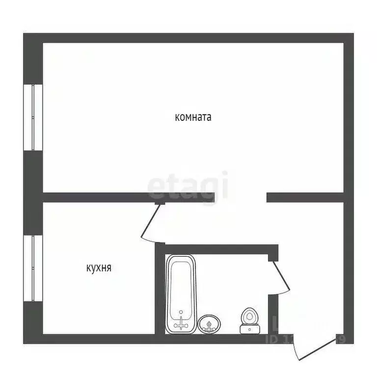 1-к кв. Тамбовская область, Тамбов Астраханская ул., 1/3 (32.0 м) - Фото 2
