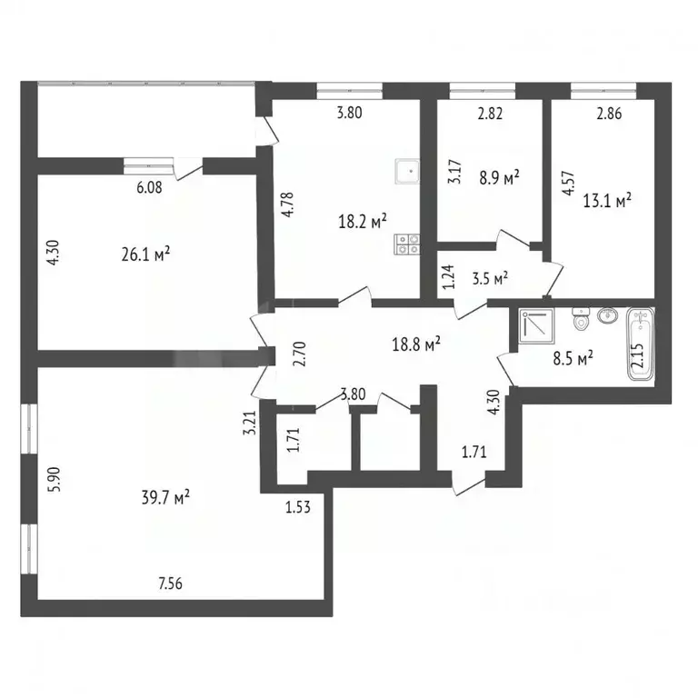 4-к кв. Тюменская область, Тюмень ул. Малыгина, 56 (150.0 м) - Фото 0