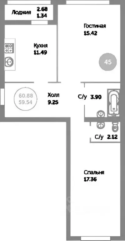 2-к кв. Калининградская область, Зеленоградск ул. Большая Окружная ... - Фото 1