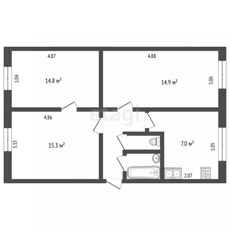 3-к кв. Московская область, Лобня ул. 9 Квартал, 8 (59.2 м) - Фото 2