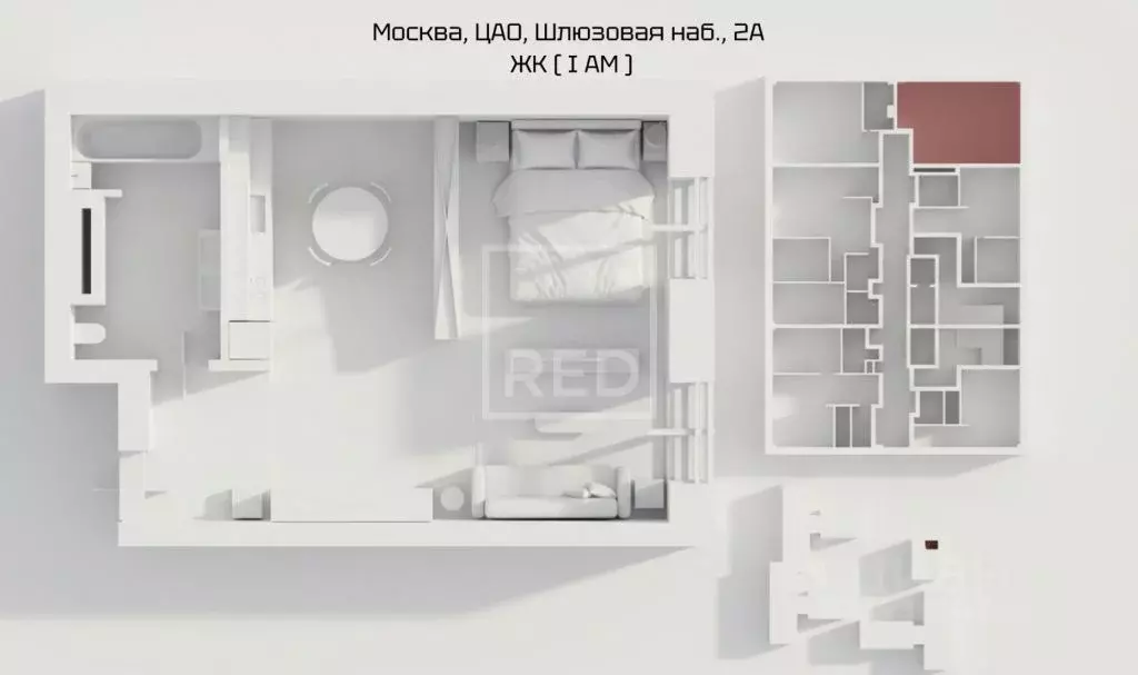 Студия Москва Шлюзовая наб., 2А (46.2 м) - Фото 2