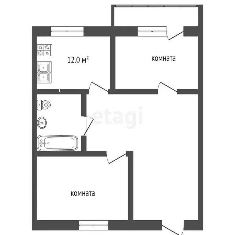 2-комнатная квартира: посёлок Быково, Спортивная улица, 4 (66.5 м) - Фото 0