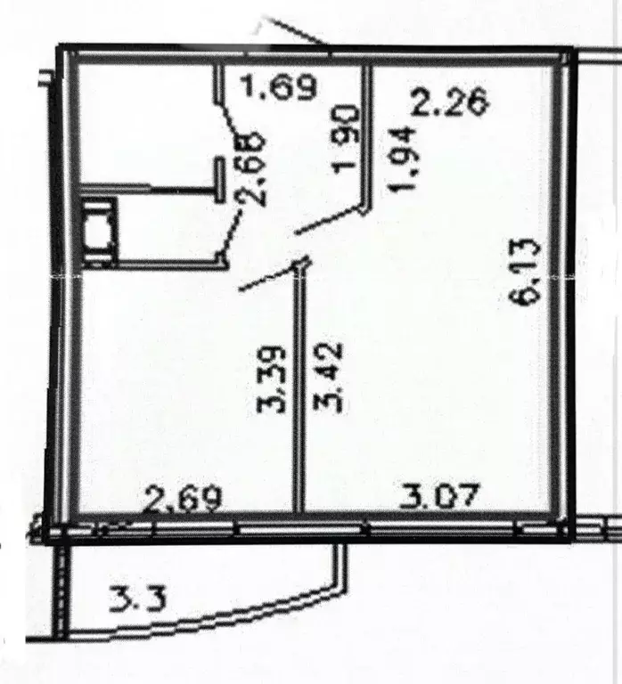 1-к кв. Ленинградская область, Всеволожский район, д. Новое Девяткино ... - Фото 2