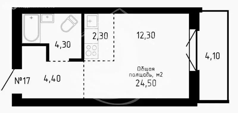Квартира-студия: Барнаул, улица Никитина, 10 (24.5 м) - Фото 1