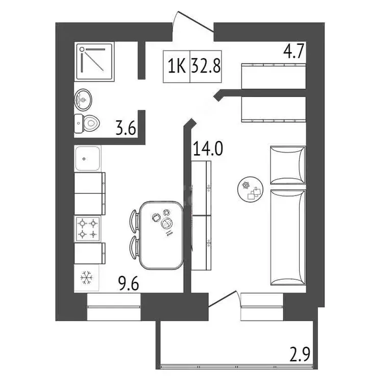 Продаётся квартира-студия, 32.8 м - Фото 0