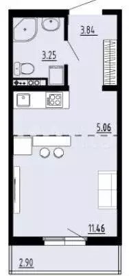 Квартира-студия, 24,5 м, 3/4 эт. - Фото 0