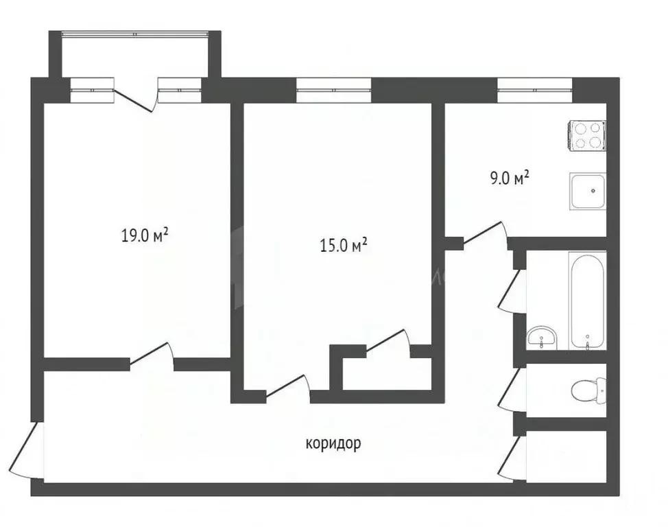 2-к кв. Тюменская область, Тюмень ул. Орджоникидзе, 51 (61.0 м) - Фото 1