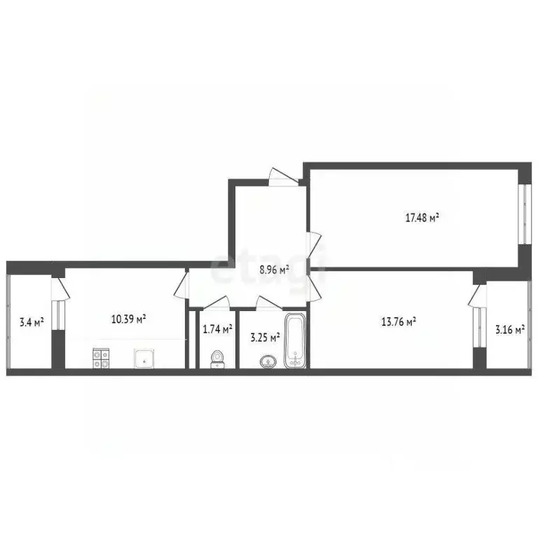 2-к кв. Краснодарский край, Темрюк Дальняя ул., 30 (58.86 м) - Фото 2